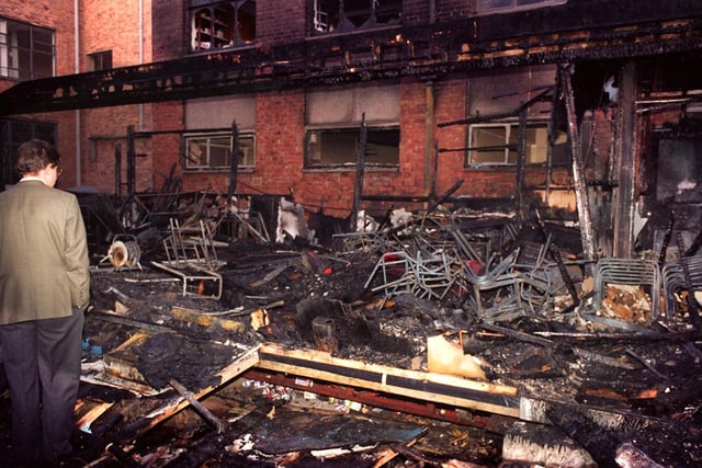 This classroom was destroyed in a fire at St. Michaels College.