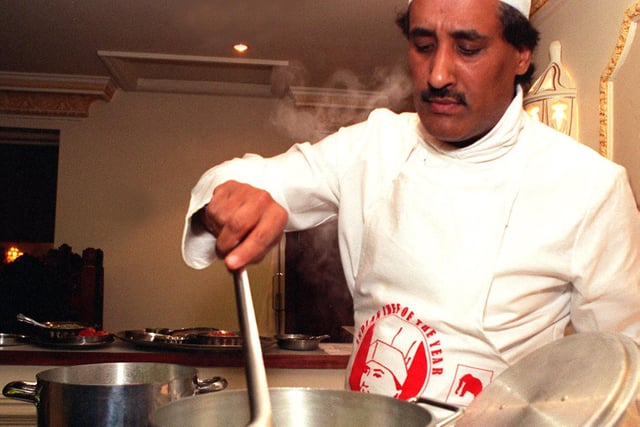 Mohammed Aslam, owner of the Aagrah chain of restaurants, won the International Indian Chef of the Year contest in February 1996. He is pictured cooking at his Pudsey restaurant.