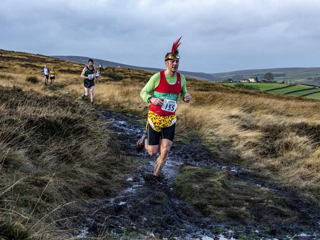 Gavin Lamb negotiates the mud