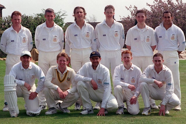 Pudsey St Lawrence pictured ahead of their Bradford League clash against Farsley in May 1998. Pictured, back row from left, are Ashley Metcalfe, David Robertshaw, Iain Priestley, James Henson, Philip Wilson and Andrew Sugars. Front row, from left, are James Goldthorpe, Gary Fellows, Chris Gott, Mathew Speck and Craig Thomas.