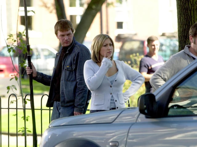 The ITV comedy-drama At Home With The Braithwates follows a suburban family in Leeds, whose life is turned upside down when the mother of the family wins 38 million pounds on the lottery. It ran from 2000 to 2003. Pictured is actress Sarah Churm, who played Sarah, during filming in Leeds