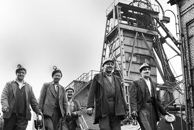 Miners from the last ever shift leave Chanters Colliery, Atherton, on Friday 24th of June 1966 as the pit closes down for good.