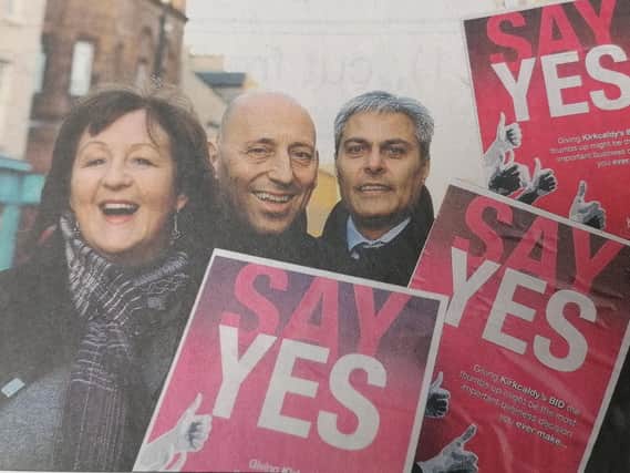 How it all started .... the campaign for a yes vote in the first ever BID ballot in 2010. Linda McIntosh, Dom Panetta and Sunil Varu  get the message across