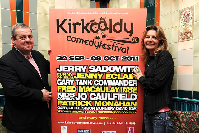 Jo Caulfield helped to launch the town's 2011 comedy festival with Bill Harvey - the only comedy festival in Scotland outwith Edinburgh or Glasgow.