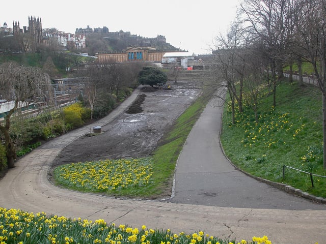 Abandoned re-turfing work.