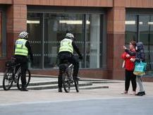 Officers on lockdown watch.