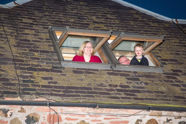 Clappers in their windows at Middlethird Cottages, Gordon.