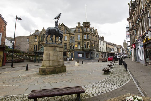 Ken the Horse is isolated in the High Street, Hawick.