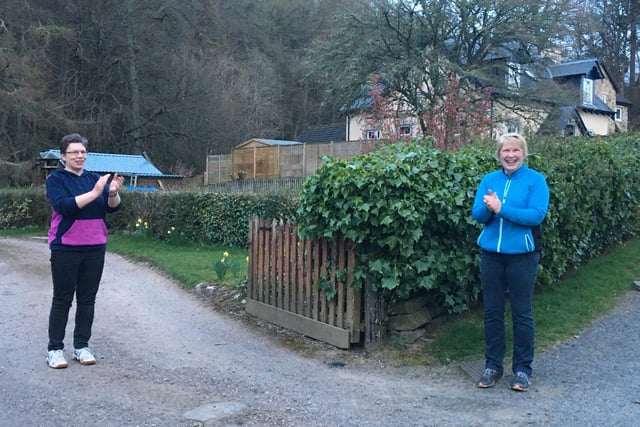 Clare Renwick and Christine Wylie clap at Dovesford, Camptown.