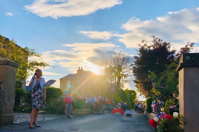 John and Gwen Mabon at Forestfield, Kelso, celebrated VE Day in style.  John, played the Last Post in the morning before Gwen led the singing of wartime songs for the entire street in the evening.