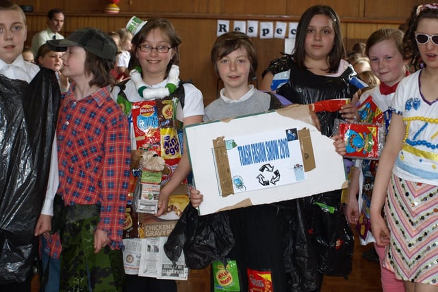 Pupils at St Margaret's RC Primary SChool in Galashiels composed their own rap songs to explain the issues of the three Rs - recycling, reducing and reusing waste. The occasion was the primary seven's successful Trah Fashion Show where outfits were created using matertials that would otherwise have been binned.