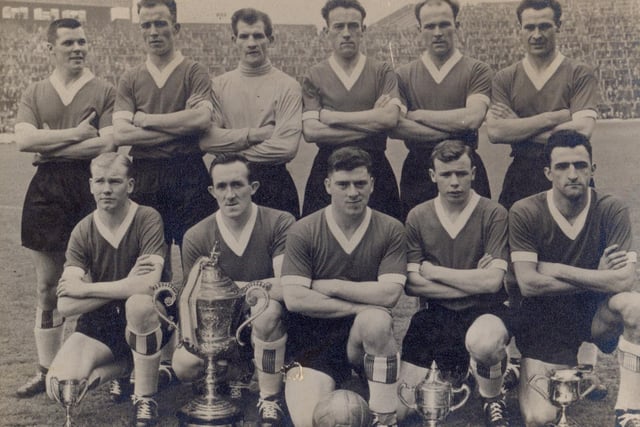 The greatest ever St Andrews United team with the Scottish Cup at Hampden in May 1960
