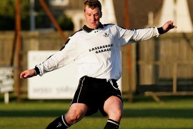 James Herkes sporting a very smart black and white St Andrews United kit in 2007