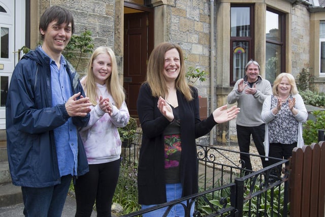 Ian, Jenny and Emily Liddle, with Hawick neighbours  Jimmy and Christine Kyle