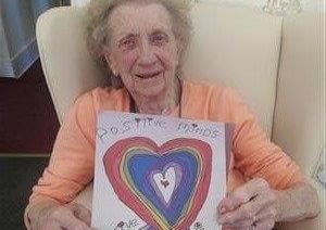 Betty Elliot enjoys receiving artwork at Bonchester Bridge Care Home.
