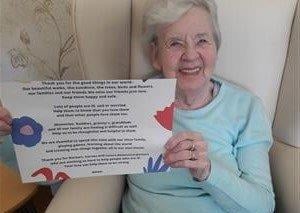 Margaret Rose reads a poem and some artwork sent in to Bonchester Bridge Care Home.