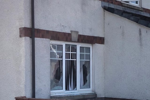 One window has clearly been smashed.