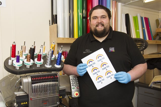 Owner of Kelso's DH Designs, Dave Howieson, raised £2,500 for BGH charity The Difference through sales of his rainbow stickers.