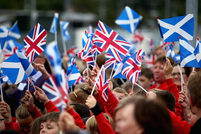Crowds welcoming the Queen to Tweedbank.  (Photo by Chris Jackson/Getty Images)