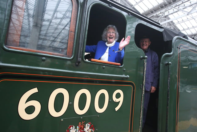 Hawick rail campaigner Madge Elliot five years ago today.  (Photo by Andrew Milligan/WPA pool/Getty Images)