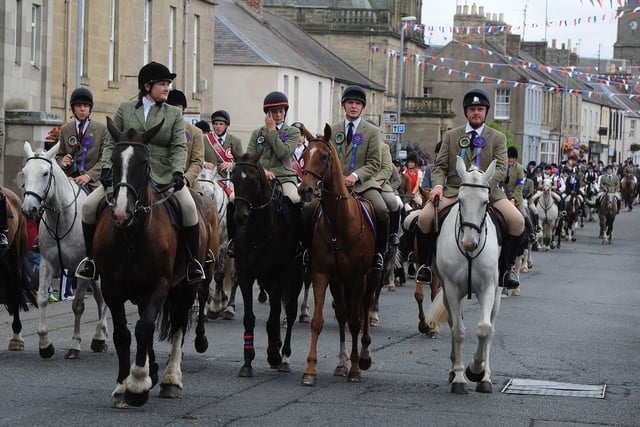 Flodden Day riders in Coldstream High Street.