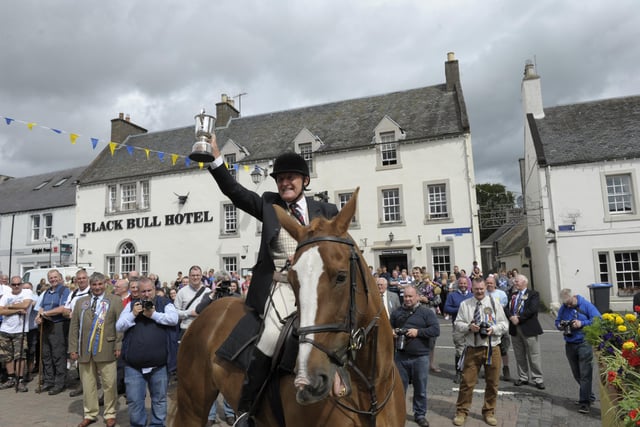 Oldest rider Doug Redpath was up for the cup at 2013's Lauder Common Riding.