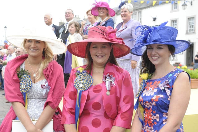 Sally and Helen Middlemiss with Anneka Ker at 2013's Lauder Common Riding.