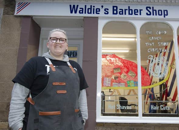 Rebecca Waldie's barber shop, Jedburgh. (PHOTO: BILL McBURNIE)