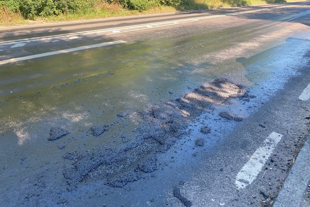 ROADS MELTING SUSSEX A272 SCAYNES HILL TO HAYWARDS HEATH  25-6-20