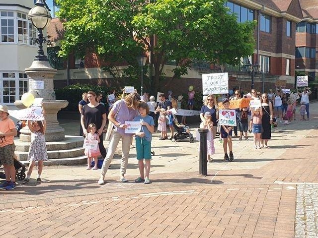 The scene of the protest. Photo: Tara Louise Molkenthin