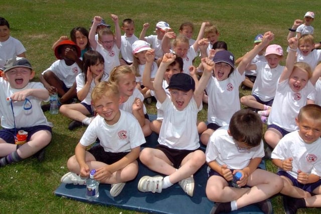Children at Danesholme Infant Academy celebrate in the sun at the 2010 sports day. Photo by Alison Bagley.