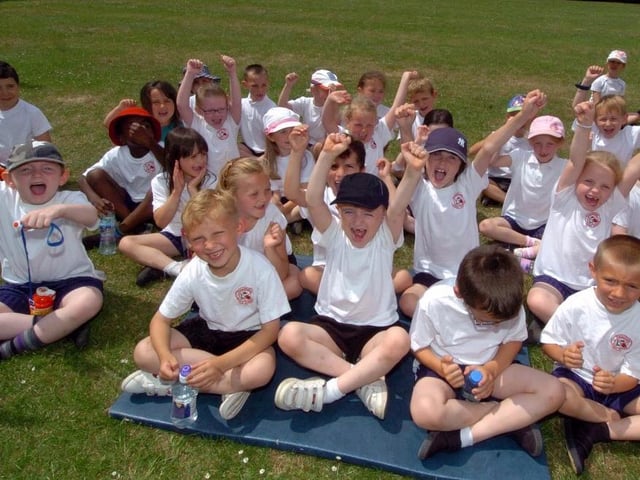 Children at Danesholme Infant Academy celebrate in the sun at the 2010 sports day. Photo by Alison Bagley.