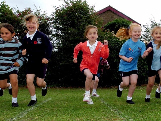 Some young pupils at St Brendan's race on sports day in July 2009. Photo by Kit Mallin