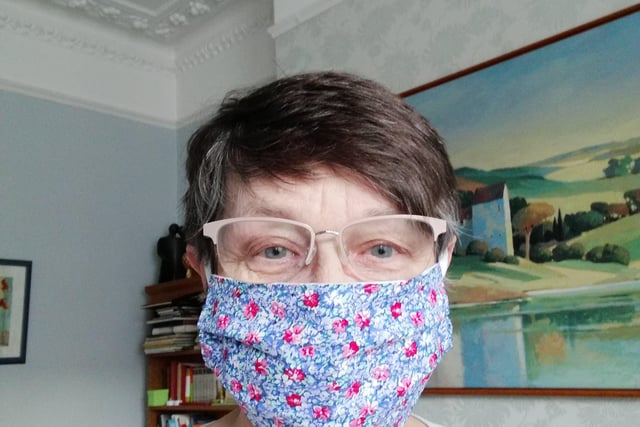 Thousands of homemade face masks were made, including by Sybille Ulinski, 75