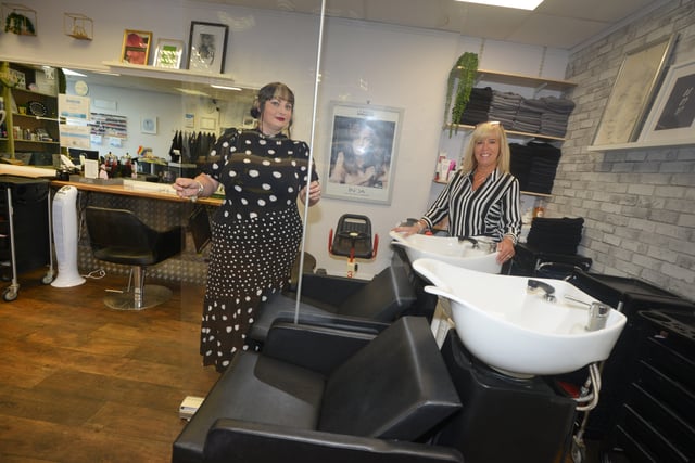 Creations Hair and Beauty Salon getting ready to reopen to the public on July 4 2020.

Owners Lesley Harding (right) and Laura Bates. SUS-200107-105333001