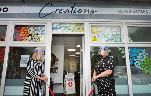 Creations Hair and Beauty Salon getting ready to reopen to the public on July 4 2020.

Owners Lesley Harding (left) and Laura Bates. SUS-200107-105047001