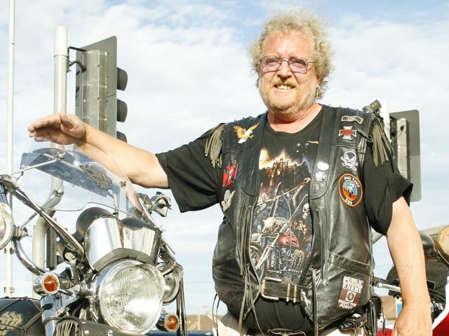 ‘Loki’ from Boston with his Triumph Bitza.
