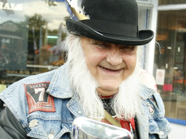 Jeffrey Simpson from Caistor enjoying the atmosphere at the Bike Night.