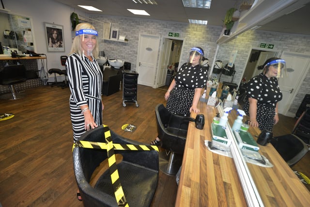 Creations Hair and Beauty Salon getting ready to reopen to the public on July 4 2020.

Owners Lesley Harding (left) and Laura Bates. SUS-200107-105027001
