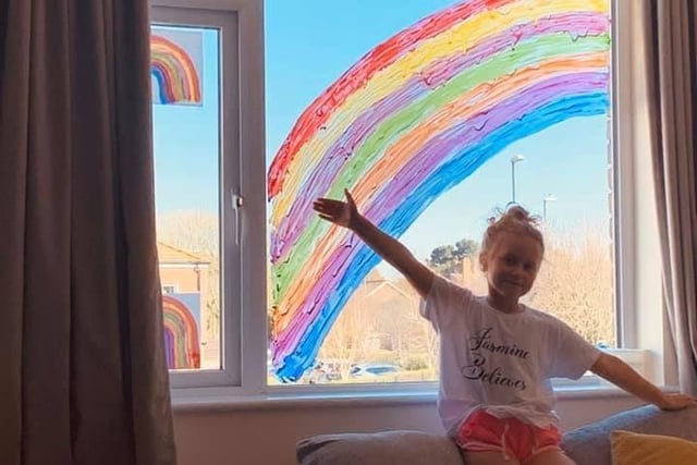Rainbows on windows gave children trails to follow on rare trips out