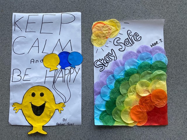 Children of key workers made these colourful posters at Eastbourne Academy