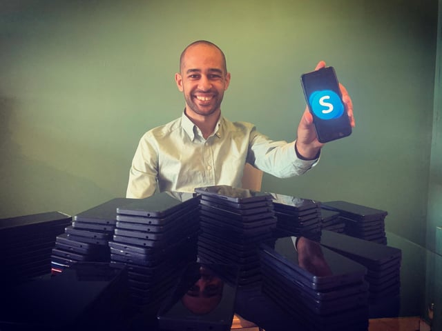 Josh Babarinde's phone-fixing business Cracked It offered free video phones to care homes to help elderly people stay in contact with their loved ones