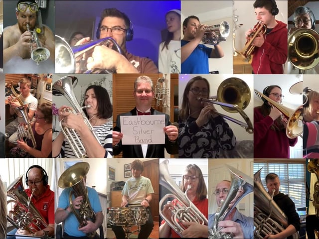 Eastbourne Silver Band plays a socially distanced Sussex by the Sea
