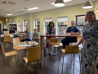Public Health Infection Prevention Control Team supporting care homes as part of the Covid 19 response. Jane Taylor, Louise Tarplee, Katie Walker, Jill Cranshaw, Sarah Staples, Trina, Sam, Vanessa Coombs