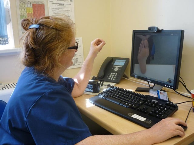 Diabetic and High Risk Foot Service - Over 80% of the patients seen by the DHRFS are classed as vulnerable due to diabetes and some are shielded for other underlying conditions. Therefore patients are unable to leave their homes due to Government advice. As patients with active diabetic foot disease can deteriorate very quickly without specialist monitoring of their foot condition, the Team needed to move quickly to a new model of delivering care. With the much-appreciated help of Information Technology and Information Governance at NHFT, and management support, the DHRFS have implemented telemedicine. Using mobile phones and webcams, podiatrists contact their patients who use their own mobile phone to give the podiatrist a real time image of their feet so they can decide a treatment plan. Using this method, one patient was recognised to have potentially limb-threatening infection and was admitted to hospital for minor surgery. Without this intervention there was the potential for a much longer admission and