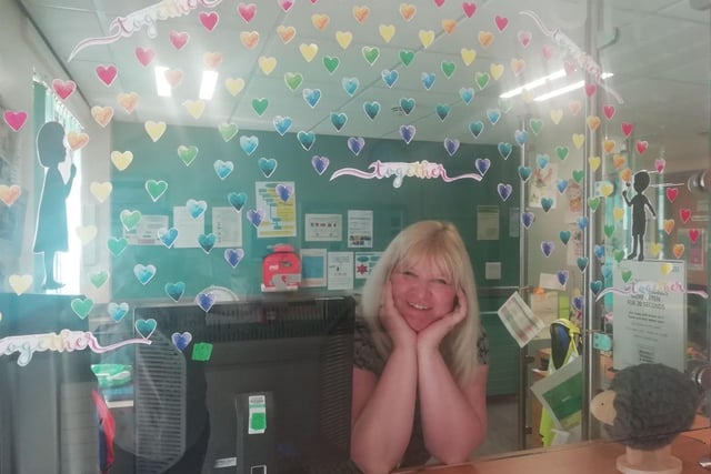 Kerry, Receptionist for Childrens Services - Kerry made this gorgeous rainbow heart display to keep our younger service users and their families smiling when they come in for their appointments.