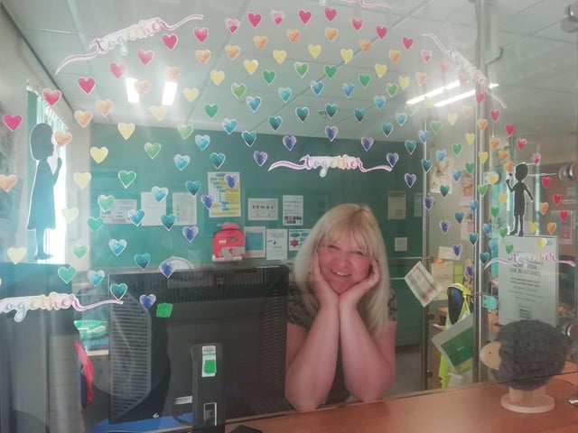 Kerry, Receptionist for Childrens Services - Kerry made this gorgeous rainbow heart display to keep our younger service users and their families smiling when they come in for their appointments.
