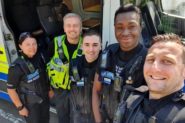 From left  SC Lynn Morris, SC Dom Clowes, SC Liam Parker, SC Emmanuel ODame and SS Ben Baines took part in Op Talla patrols in Northampton. Members of the Northamptonshire Special Constabulary volunteered a huge total of 7,800 hours to Covid-19 patrols since the pandemics lockdown was imposed.