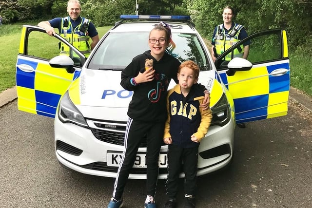 Police Community Support Officers, Dot Wilson-Townsend and Craig Matthews from the Northampton Neighbourhood Policing Team, helped give Maclain an 11th birthday to remember as she was one of many children across the county celebrating her special day during the lockdown.