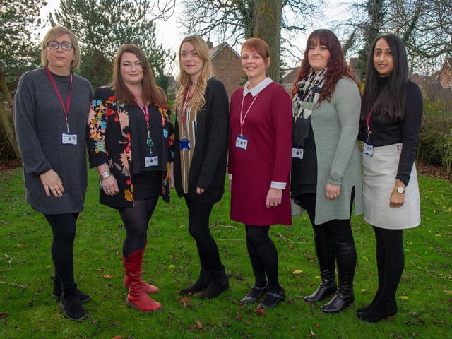 The Police, Fire and Crime Commissioners Early Intervention Team have been working throughout lockdown, supporting 77 families 140 children and young people across Northamptonshire who are experiencing difficulties such as domestic violence, addiction or potential exclusion from school. Pictured are Augusta Ryan, Lucy Spencer, Vanessa Barnett-Wood, Gaynor Raybould, Kelly Crockett and Dharmista Yadev